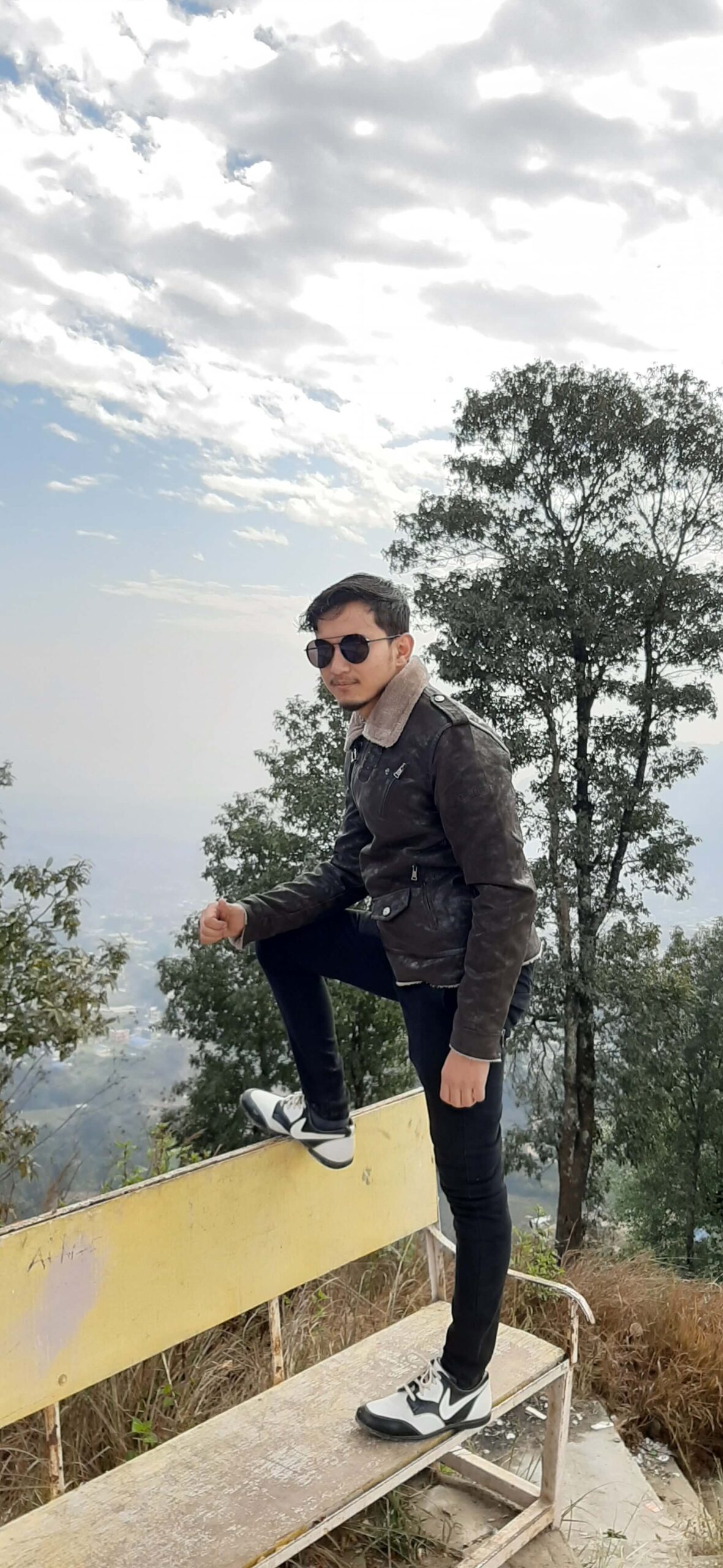 Nepali Boy Wilson Shrestha, Standing on chair and chill with the environment 