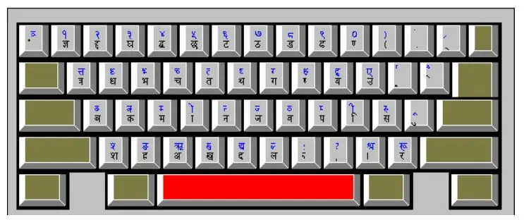 Typeshala Nepali typing lesson with the on-screen keyboard layout