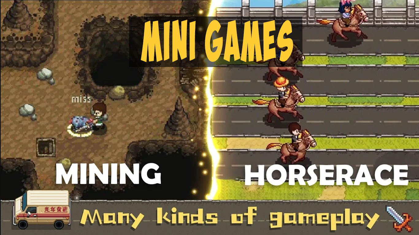 MINI GAMES LIKE MINING, HORSE RIDING ON HARVEST TOWN