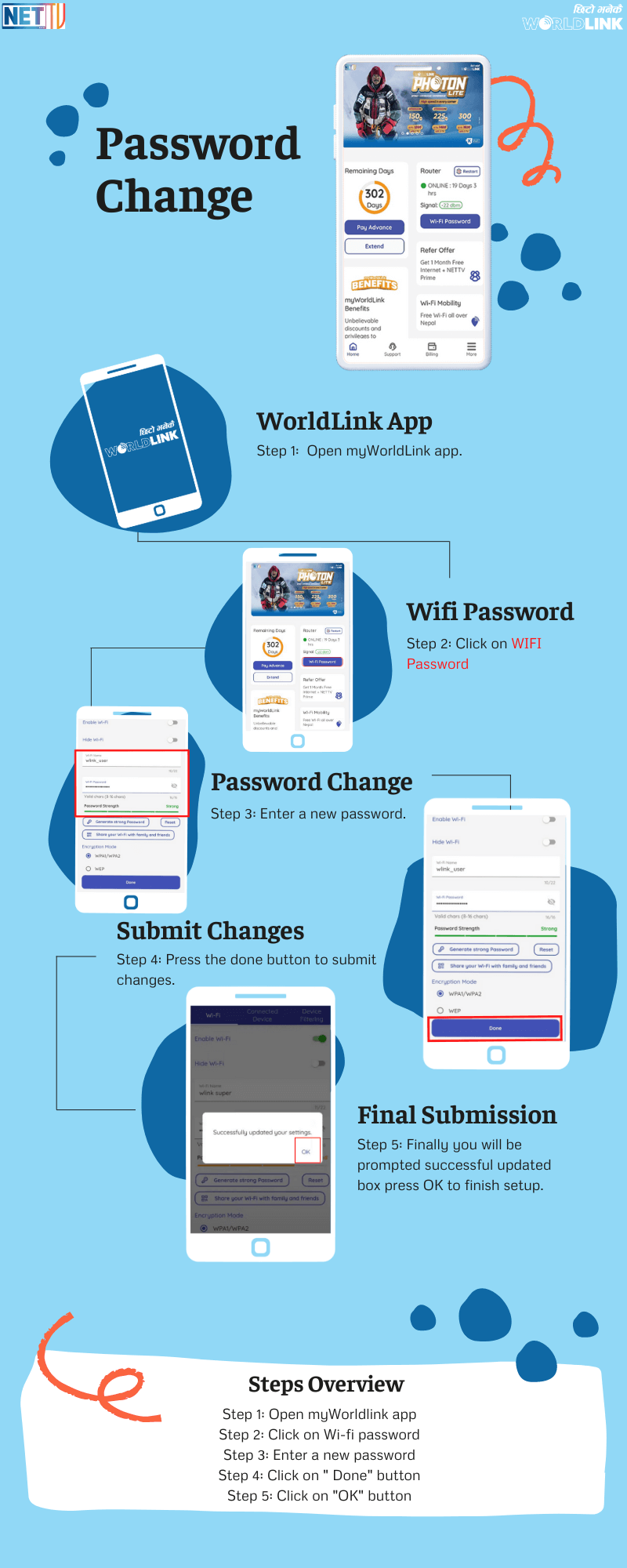 Change worldlink wifi password