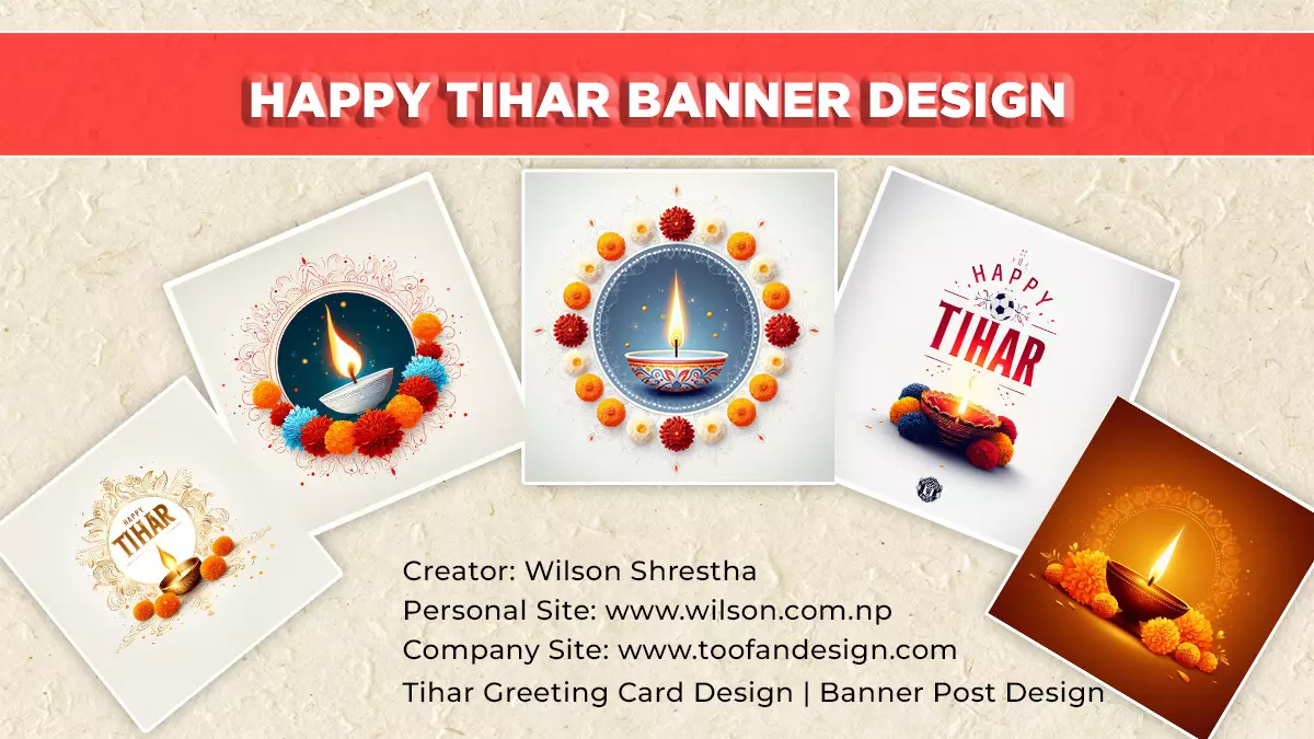 Tihar Greeting Card Design Banner Post Design