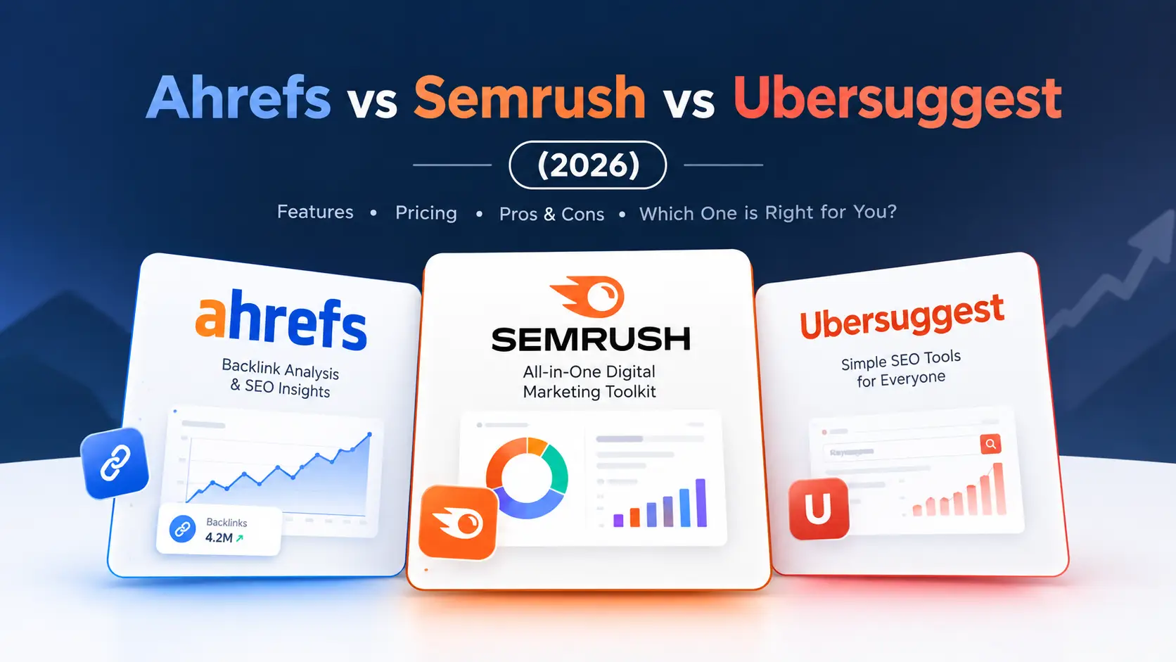 Ahrefs vs Semrush vs Ubersuggest (2026) Ahrefs vs Semrush vs Ubersuggest (2026)