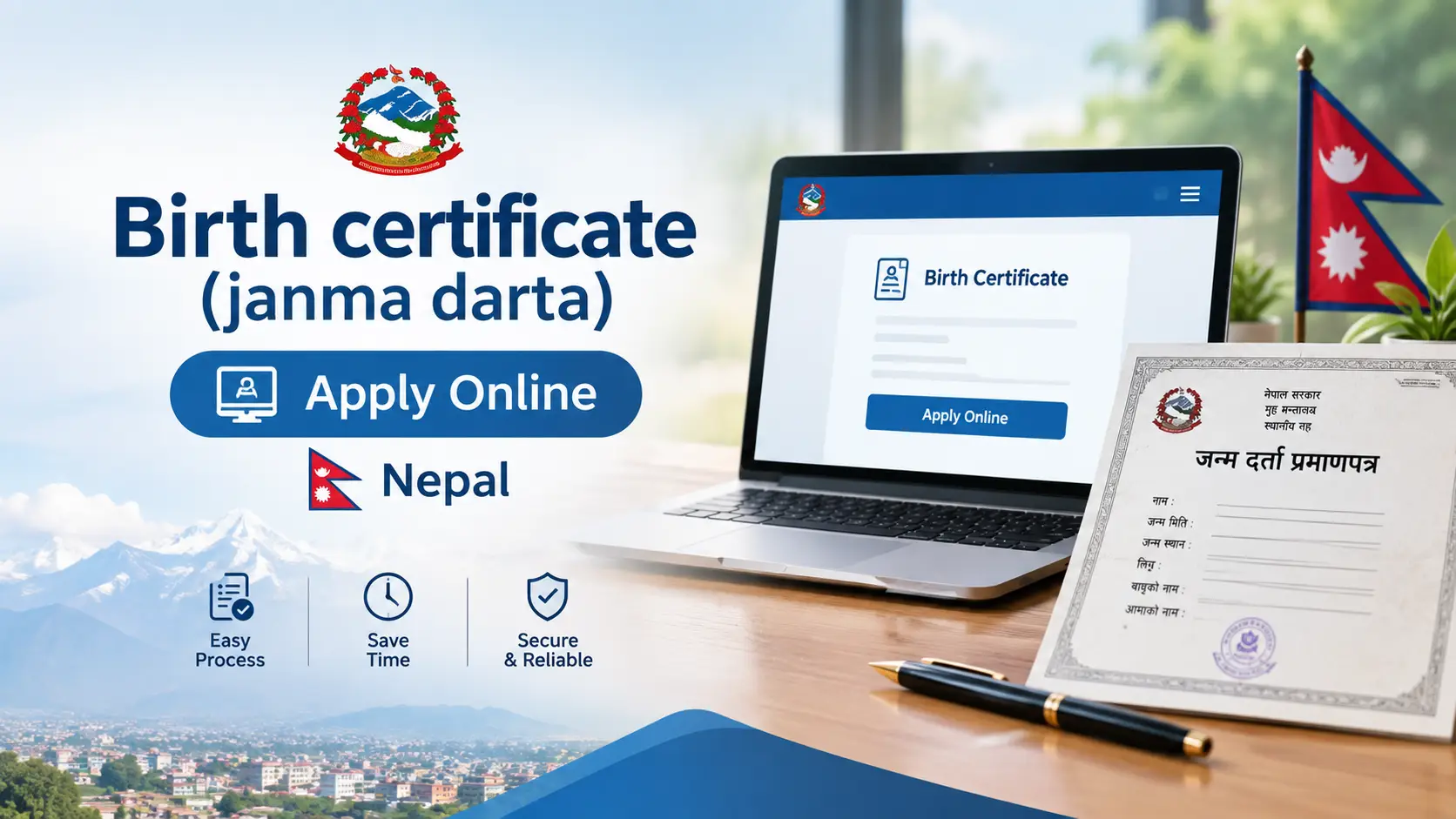 Birth certificate (janma darta) apply online Nepal — DoNIDCR online vital registration portal guide