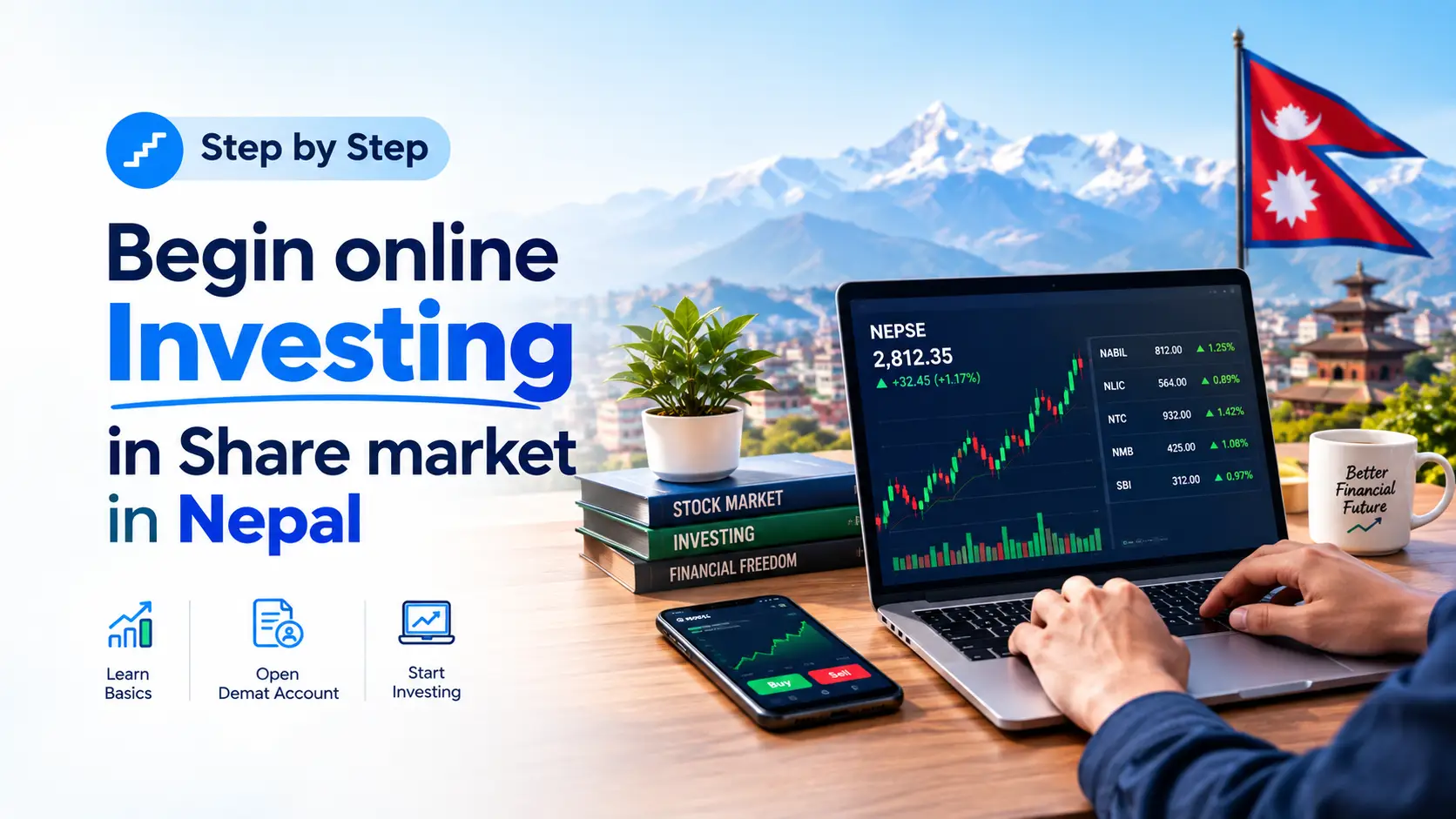 Step-by-step roadmap to begin online investing in the share market in Nepal: bank account, Demat, MeroShare, CRN and TMS
