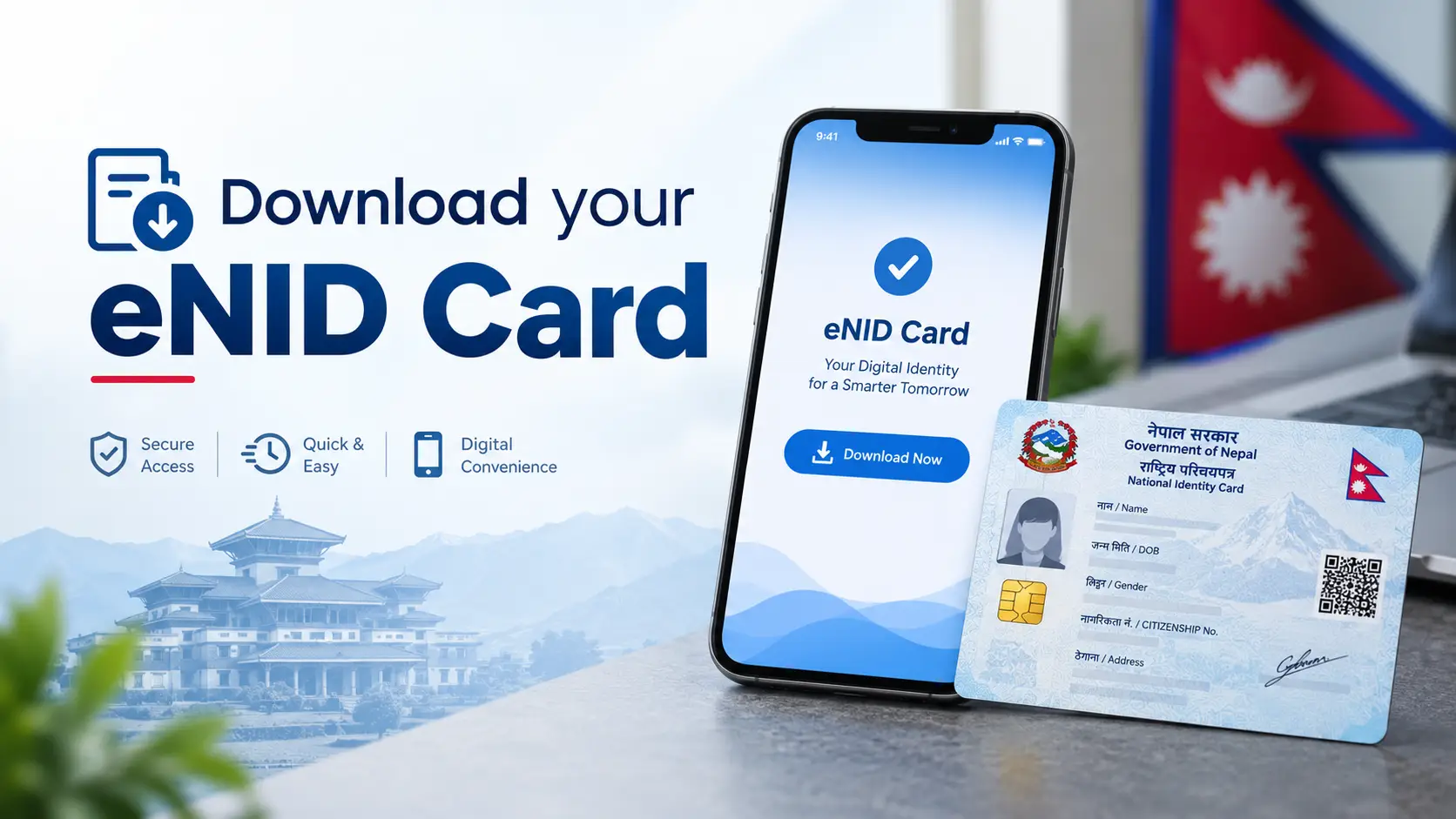 Download your eNID online from the DONIDCR Citizen Portal in Nepal