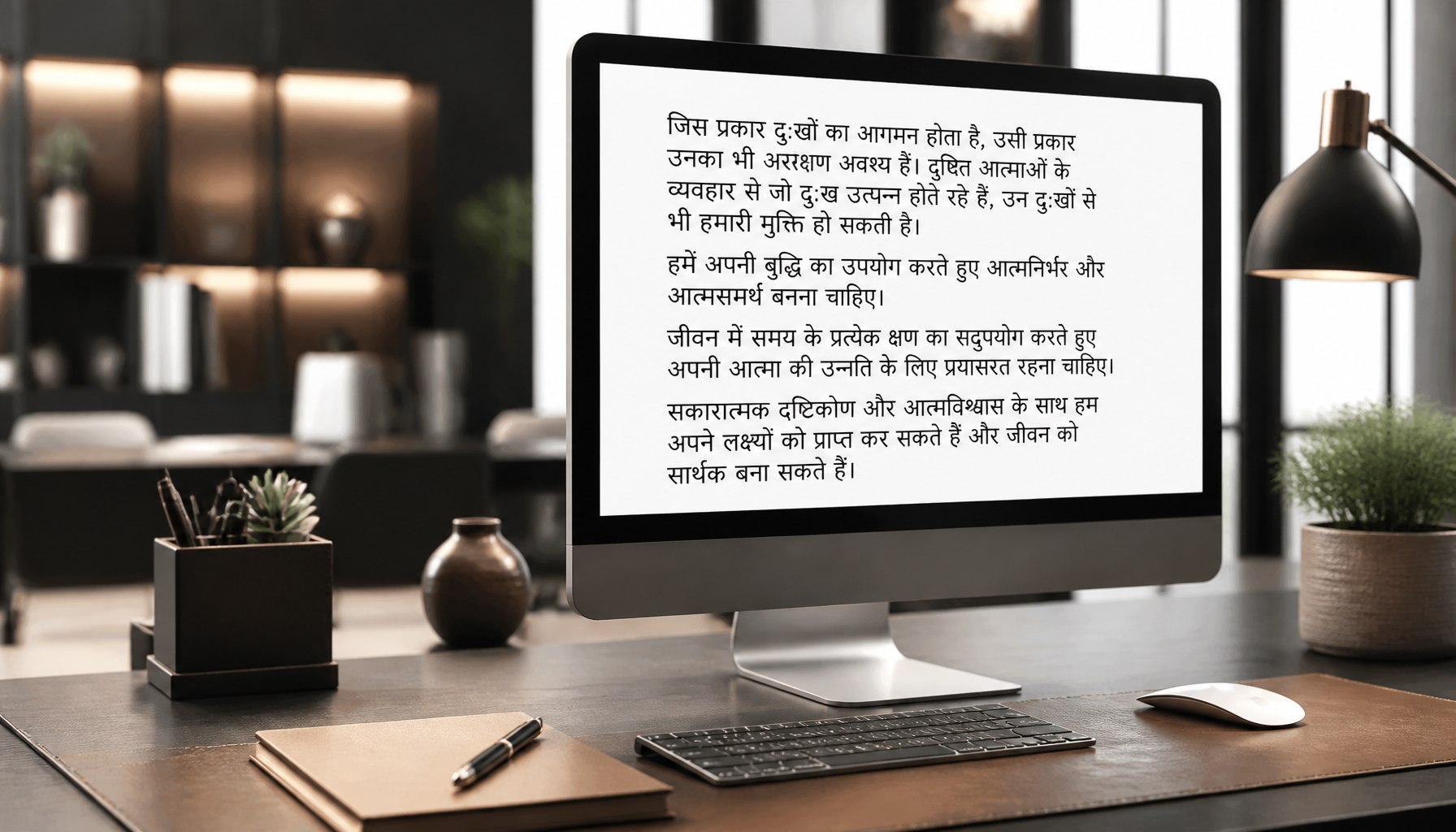 Kokila Devanagari Hindi font sample displayed on a desktop monitor