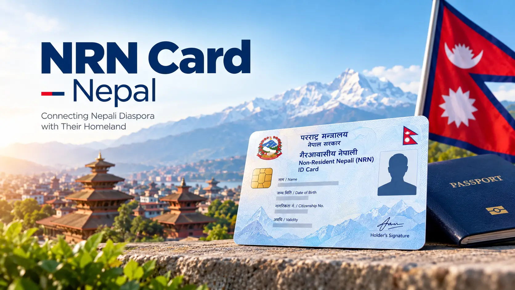 NRN Card Nepal — Non-Resident Nepali identity card application guide showing fees, documents and online apply process