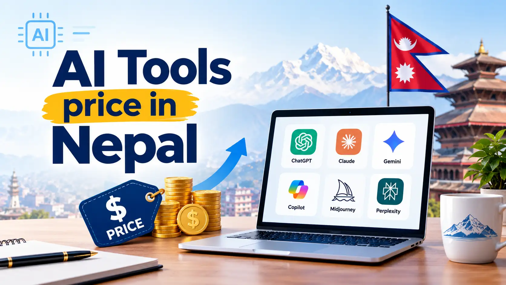 AI tools price in Nepal 2026: ChatGPT, Claude, Gemini, Perplexity, Canva and more compared in Nepali rupees