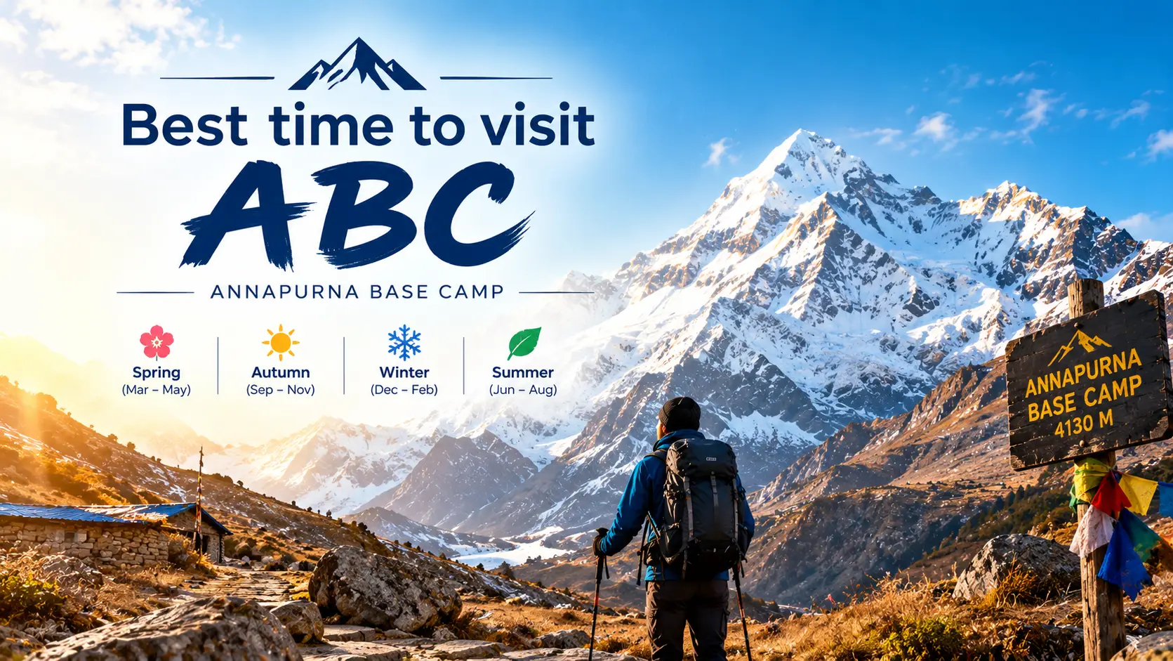 Best time to visit ABC: Annapurna Base Camp trekking guide with Annapurna South and Machhapuchhre views