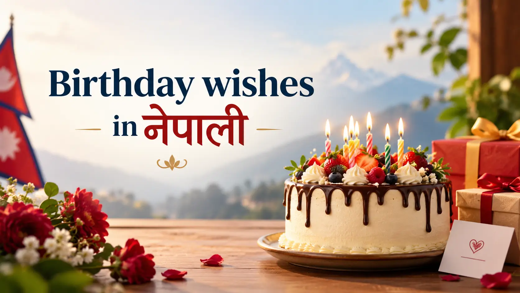 Birthday wishes in Nepali (जन्मदिनको शुभकामना) greeting card