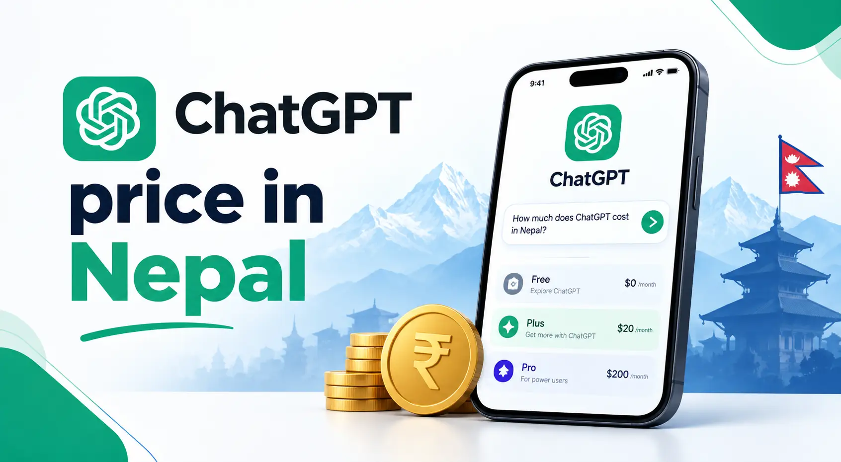 ChatGPT price in Nepal 2026: Go, Plus and Pro plans compared in Nepali rupees