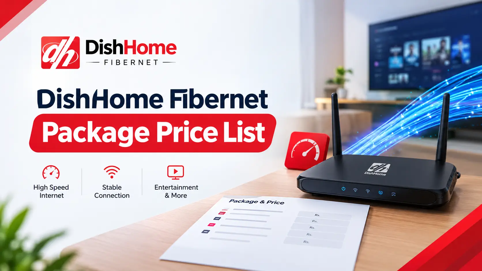 DishHome Fibernet package price list 2026 for 75 Mbps to 1 Gbps plans
