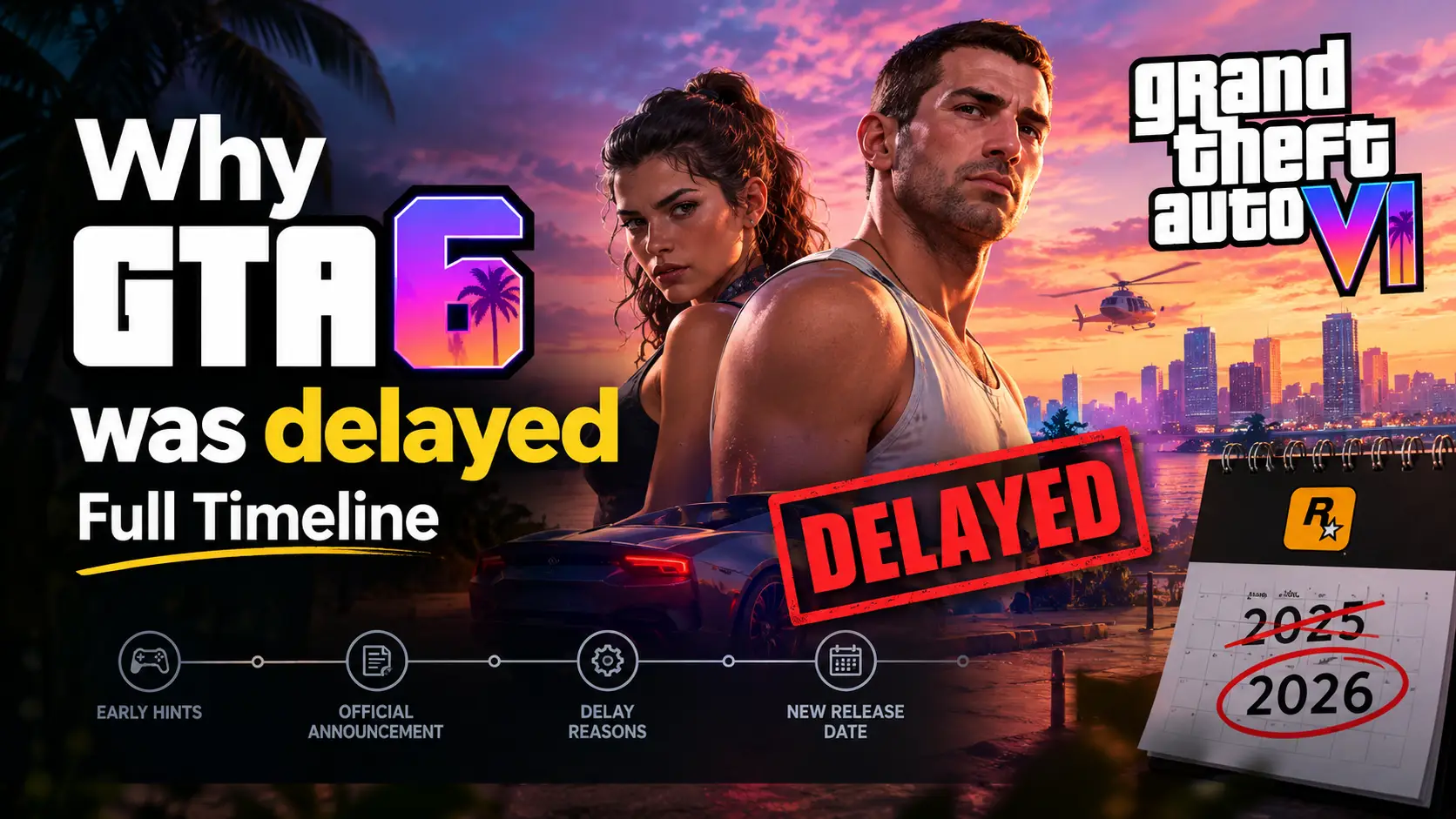 GTA 6 delay full timeline from the 2025 window to the 19 November 2026 release date