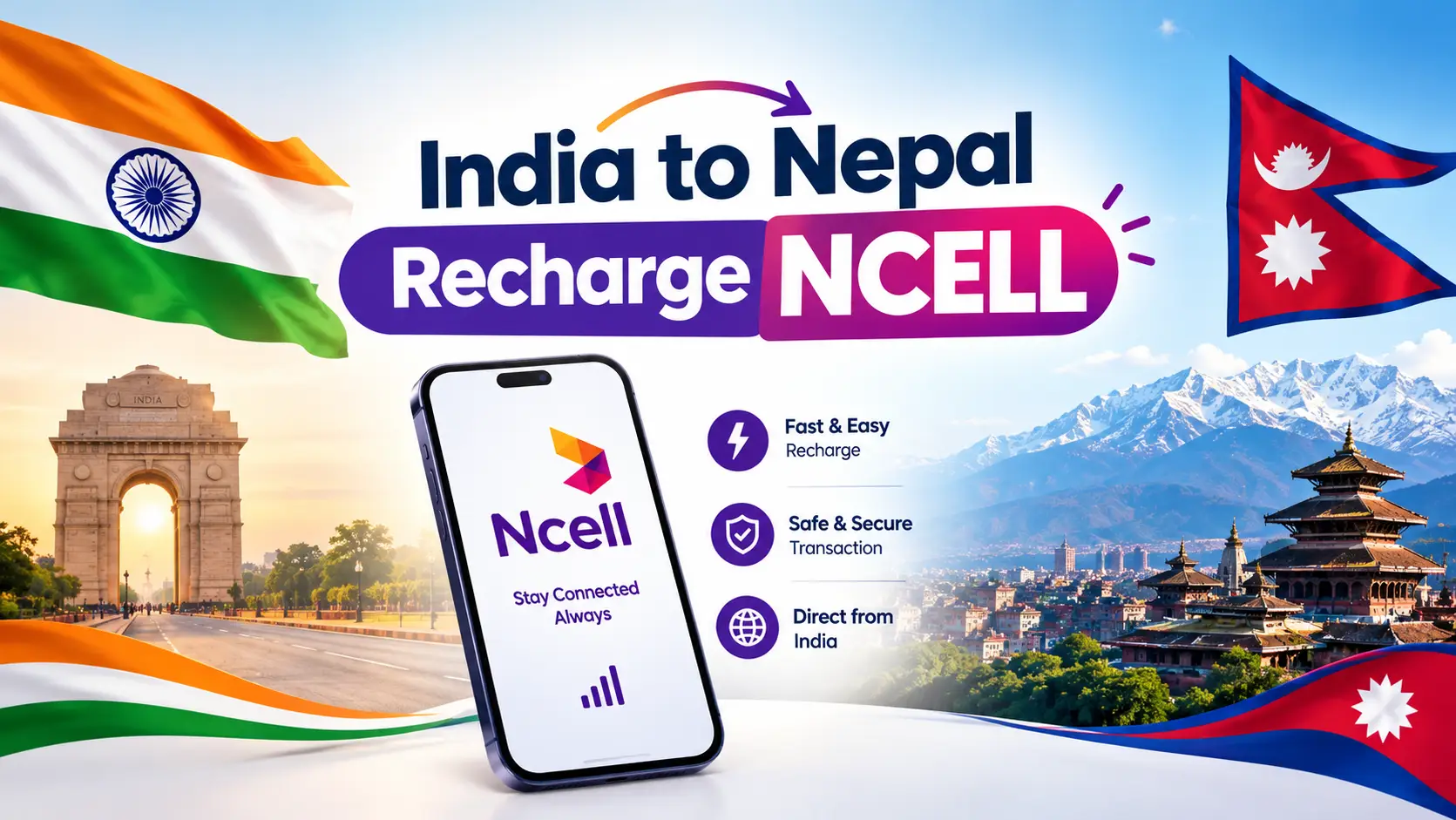 India to Nepal recharge Ncell – top up an Ncell number from India with UPI or card