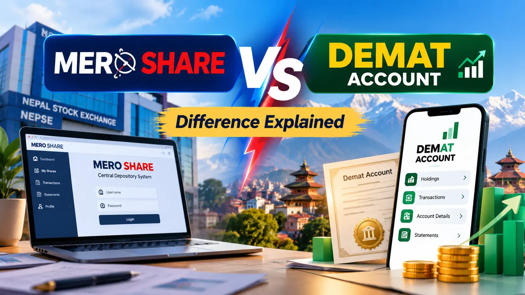 Mero Share vs Demat account explained: the Demat holds your shares, Mero Share lets you manage them
