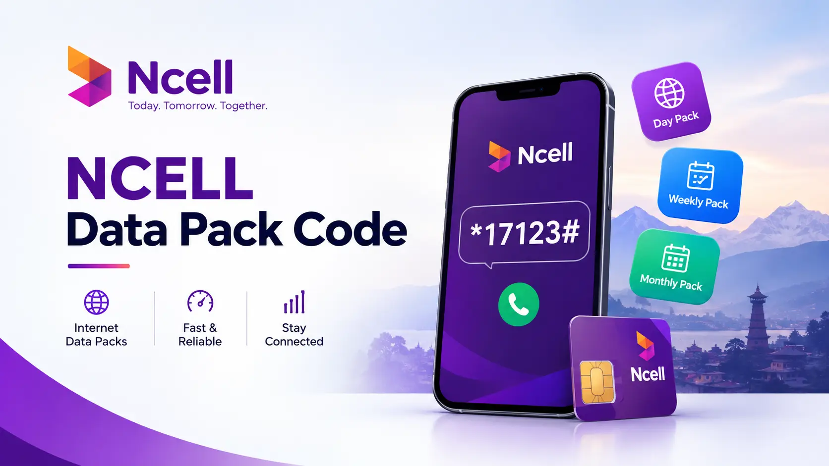 Ncell data pack code *17123# with Ncell data pack price list 2026