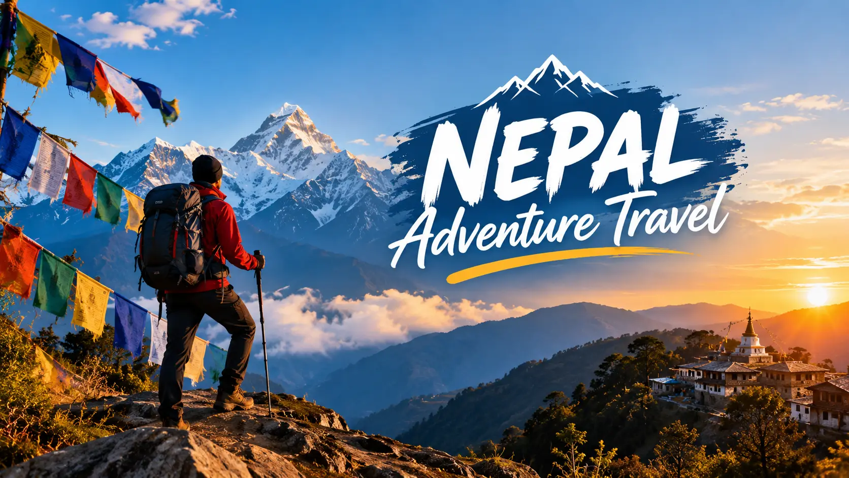 Nepal adventure travel: trekkers, paragliders and rafters in the Himalaya