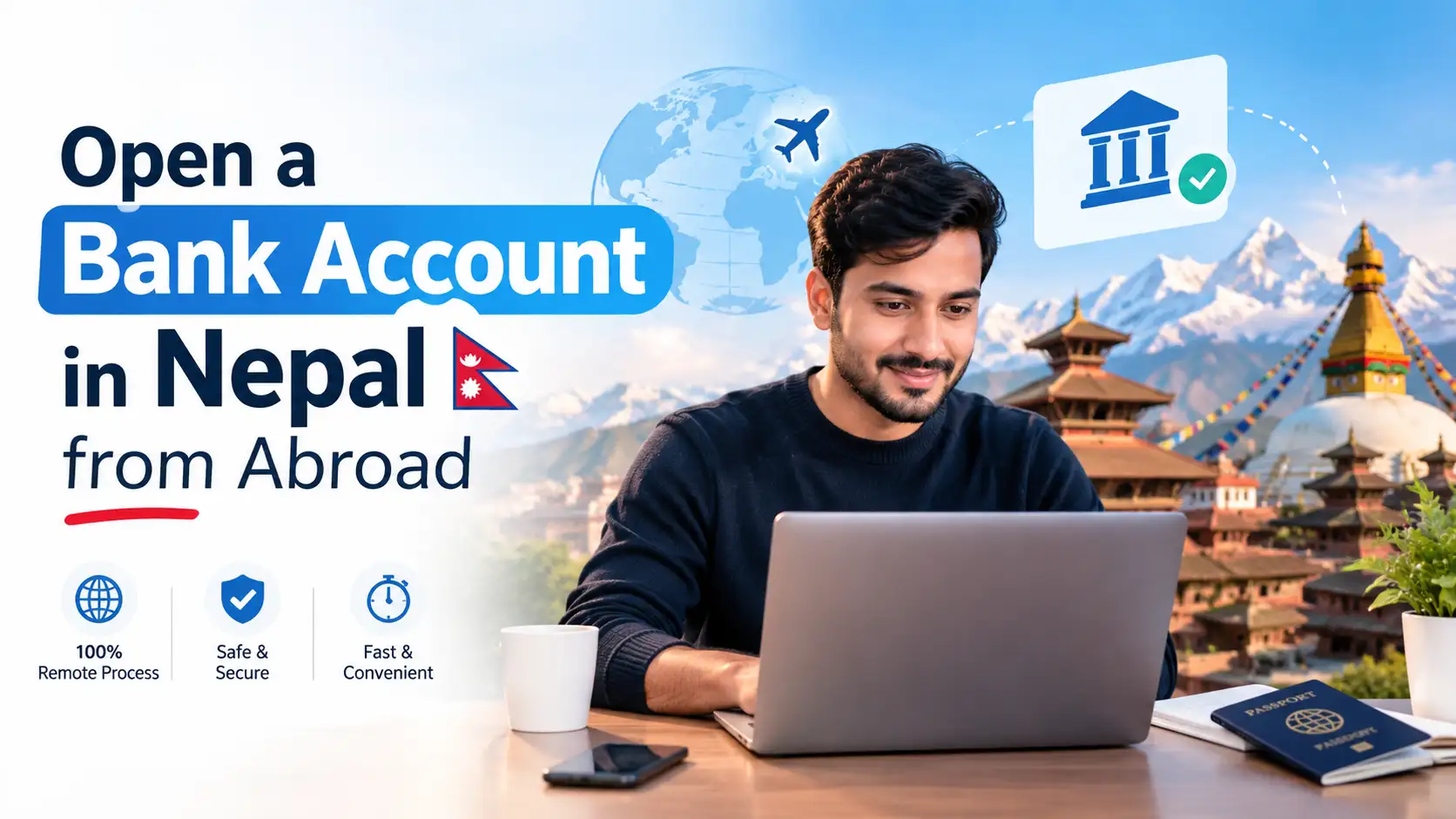 Open a bank account in Nepal from abroad with online video KYC