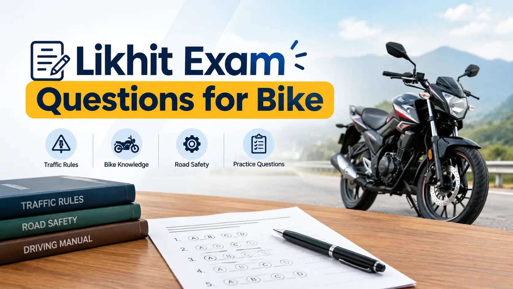 Likhit exam questions for bike in Nepal – DoTM Category A and K written test